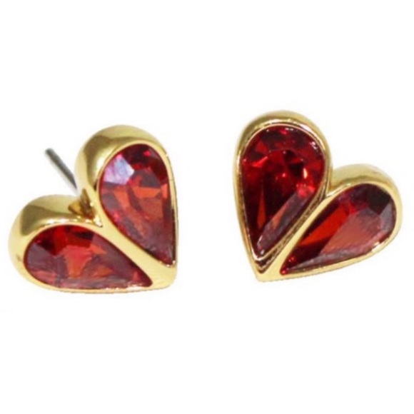 KATE SPADE • Rock Solid Crystal Red Heart Earrings - Picture 5 of 6